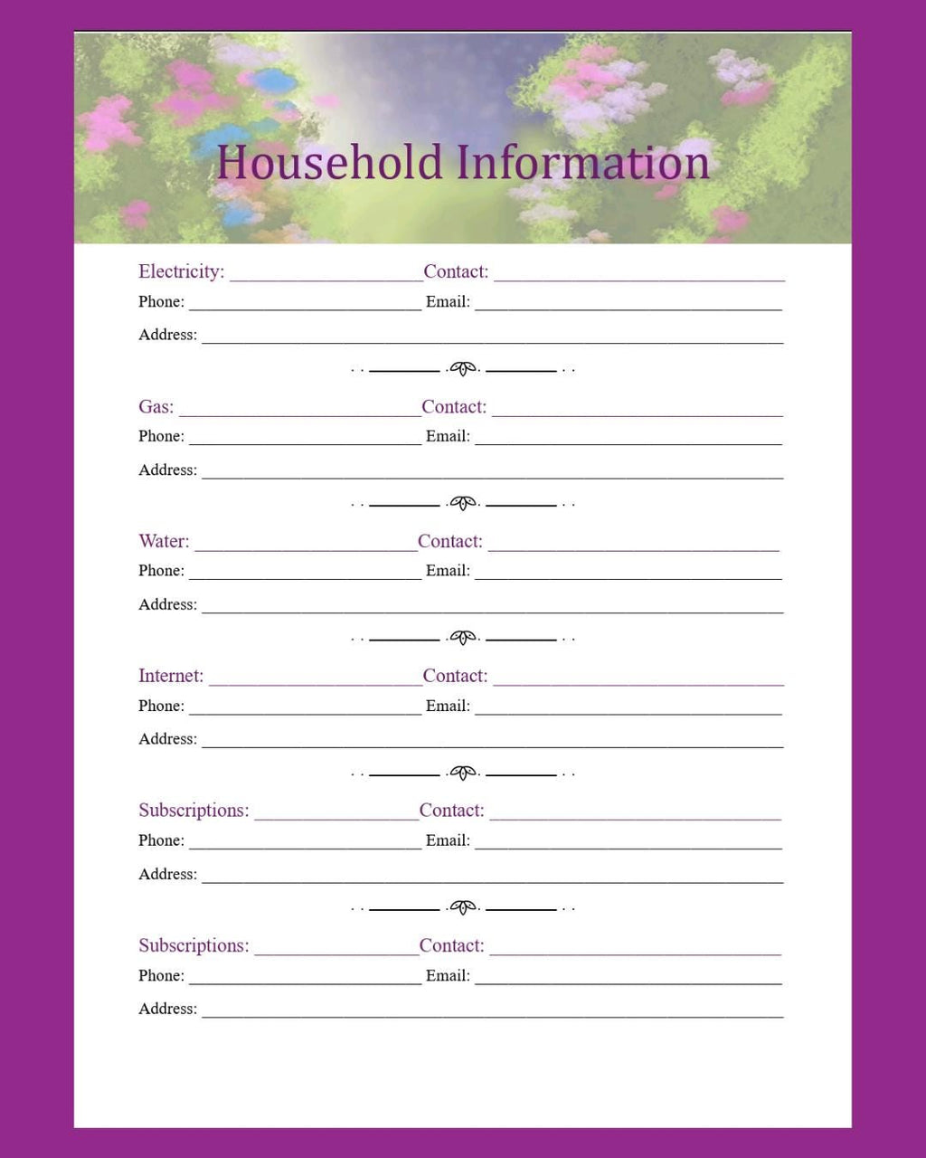 Garden Graphic Weekly and Monthly planner with to do list and daily tasks pdf