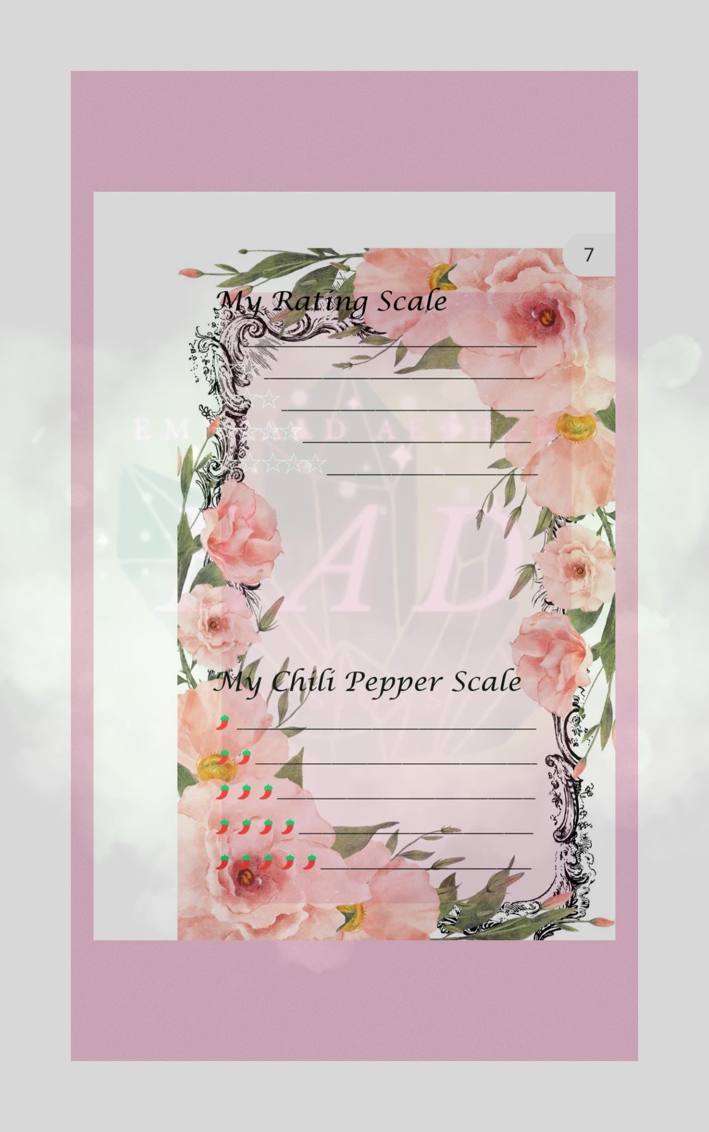 2026 Rose Detailed Reading Journal 104 Pages Templates with Review and Log Sheets