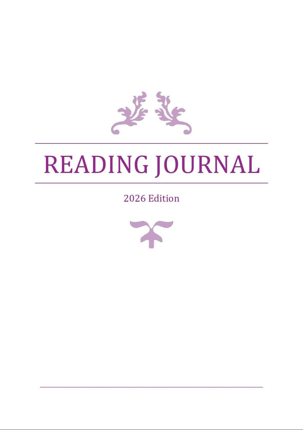 Reader Journal with reading challenges and review pages digital download