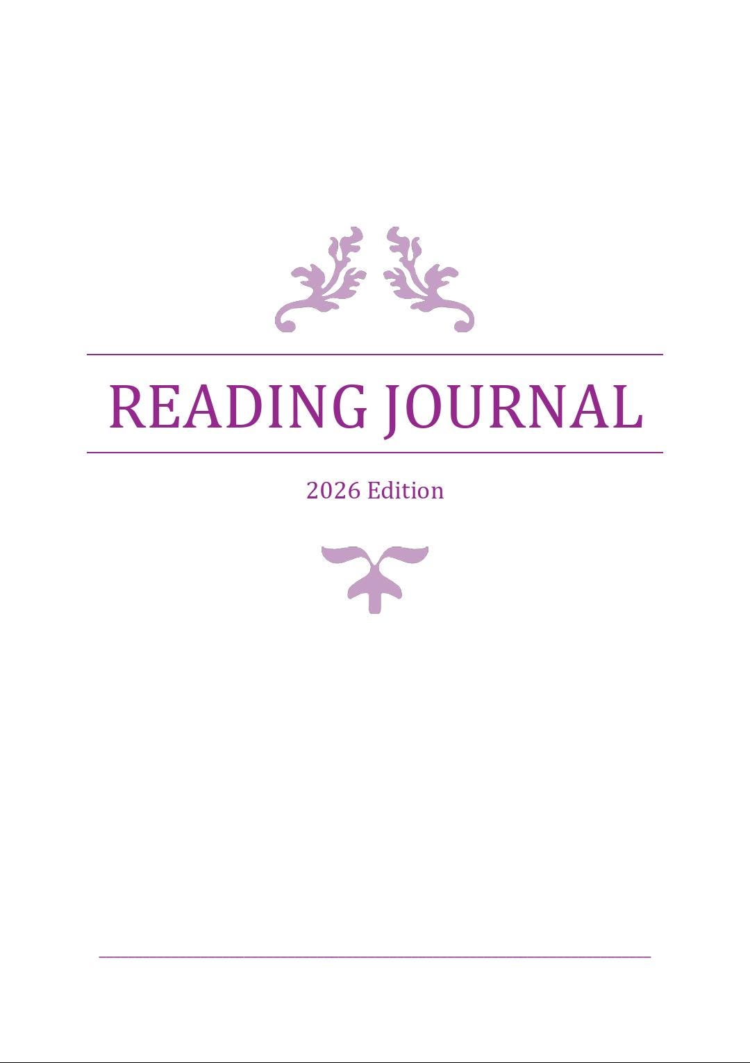 Reader Journal with reading challenges and review pages digital download