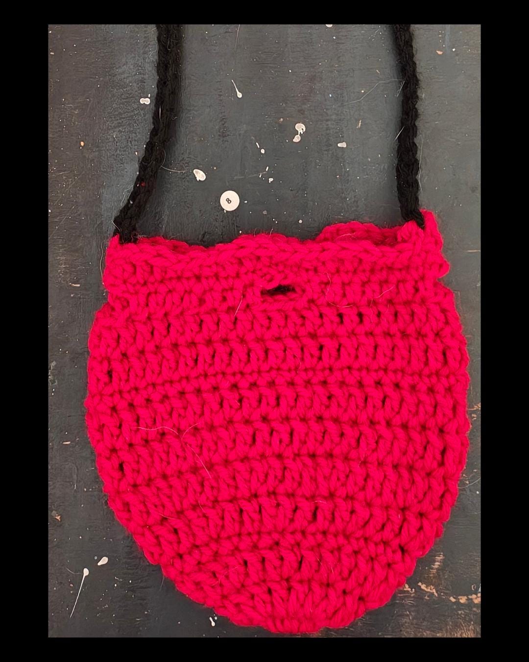 Crochet Small Pouch Crossbody Purse with drawstring to sinch shut
