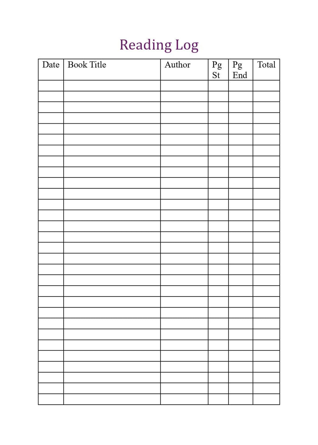 Reader Journal with reading challenges and review pages digital download