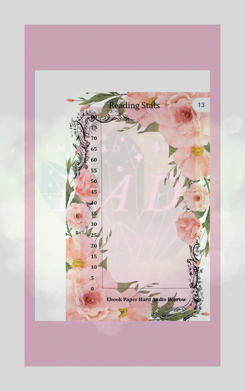 2026 Rose Detailed Reading Journal 104 Pages Templates with Review and Log Sheets