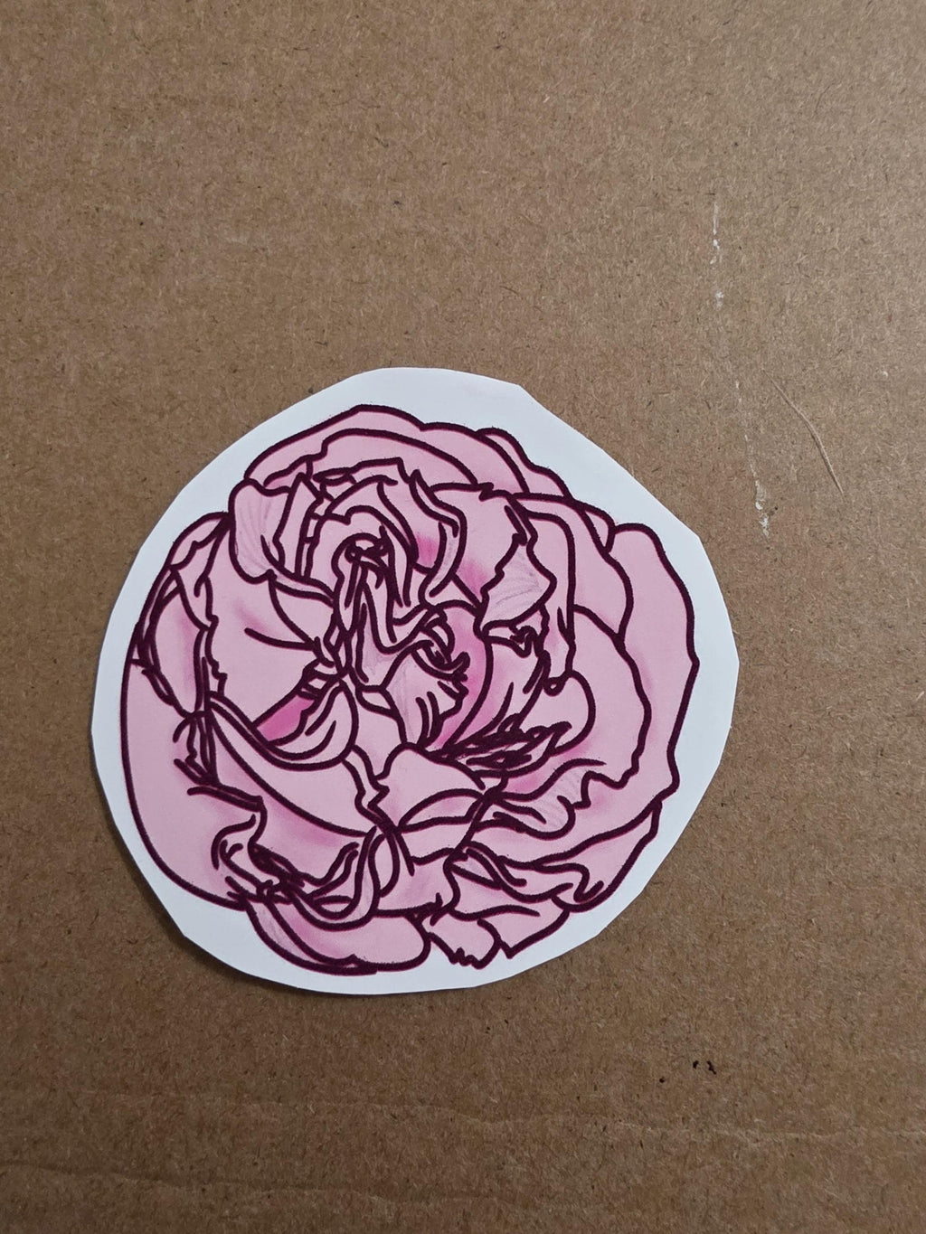 Watercolor 6pck Flowers and Berries Stickers pink and green color