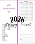 Reader Journal with reading challenges and review pages digital download