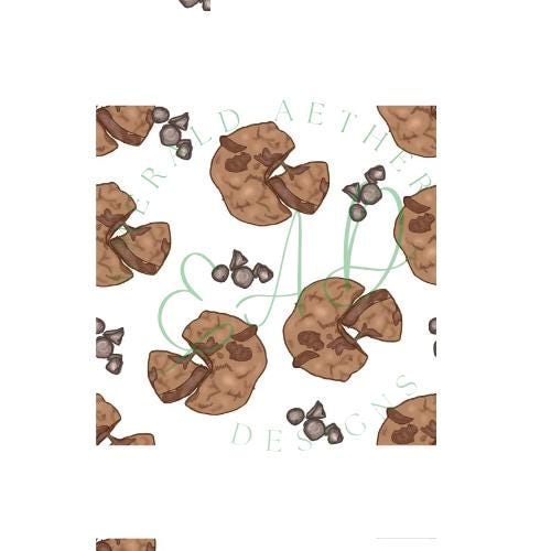 12" x 12" SVG Seamless Chocolate Chip Cookie Design | Print | Cases | Pattern