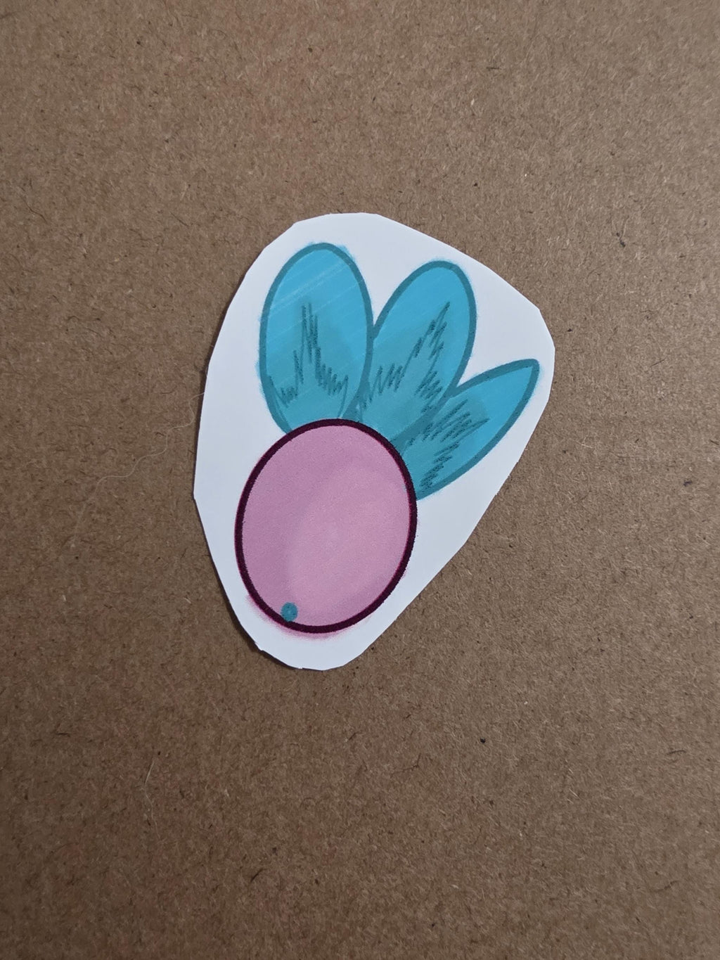 Watercolor 6pck Flowers and Berries Stickers pink and green color