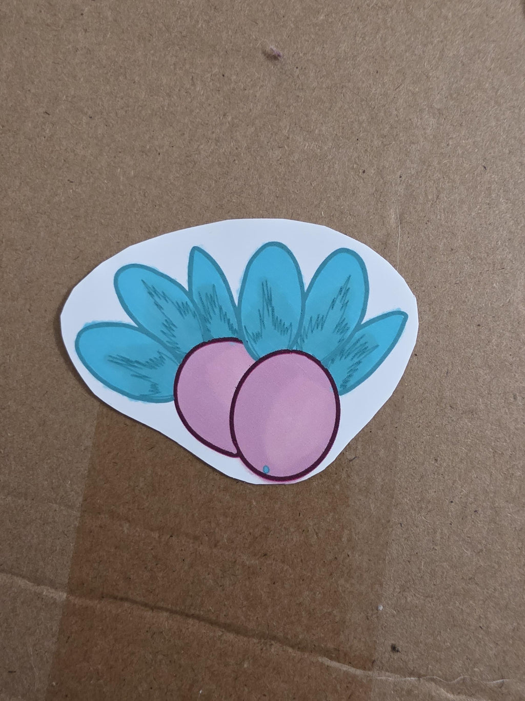 Watercolor 6pck Flowers and Berries Stickers pink and green color