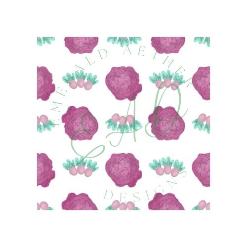 12" x 12" SVG Seamless Roses and Berries Design | Print | Cases | Pattern