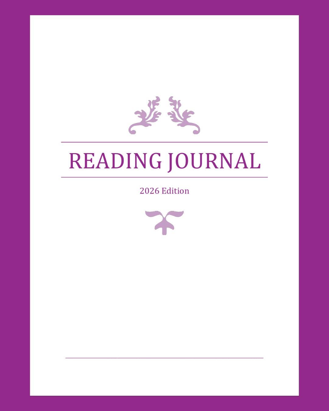 Reader Journal with reading challenges and review pages digital download